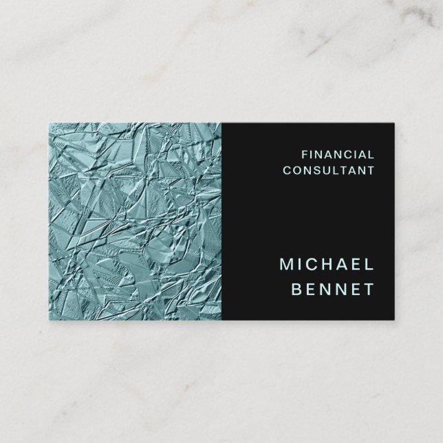 Elegant Teal Finance Consultant Business Ca Visitkort (Framsida)