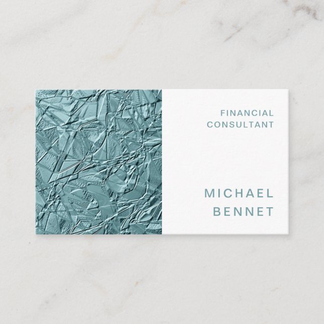 Elegant Teal Finance Consultant Visitkort (Framsida)