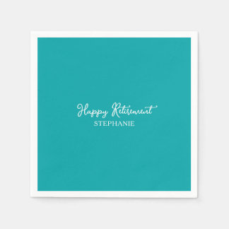 Elegant Teal Glad Pensionering Pappersservett