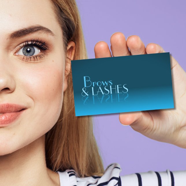Elegant Teal Gradient Spegel Classic Photo Visitkort (Skapare uppladdad)