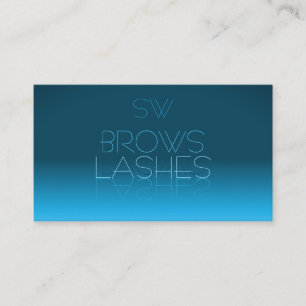Elegant Teal Gradient Spegel-teckensnitt med Monog Visitkort