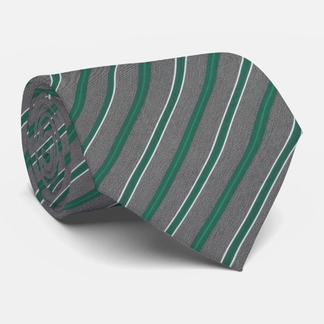 Elegant Teal Green & Silver Diagonal Striped Slips (Rullad)