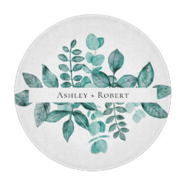 Elegant Teal Greenery Watercolor Modern Bröllop