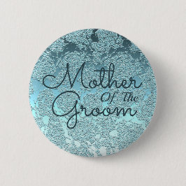 Elegant Teal Grönt Bröllop Mor i Groom Knapp