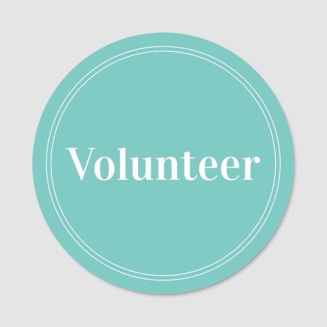 Elegant Teal Grönt Voluntetic Magnetic Namnbricka (Framsida)