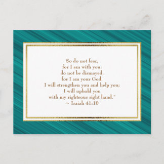 Elegant Teal Guld Christian Bible Verse vykort