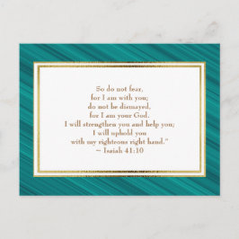 Elegant Teal Guld Christian Bible Verse vykort