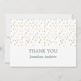Elegant Teal & Guld Raindrops Pub Mitzvah Tack Kort