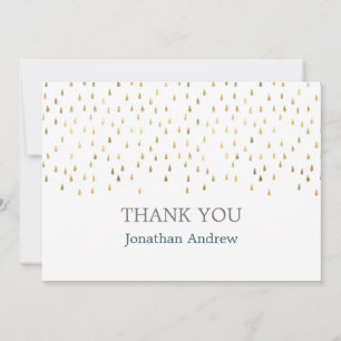 Elegant Teal & Guld Raindrops Pub Mitzvah Tack Kort