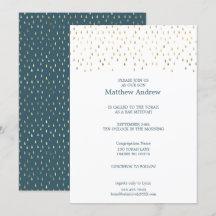 Elegant Teal & Guld Raindros Bat mitzvah