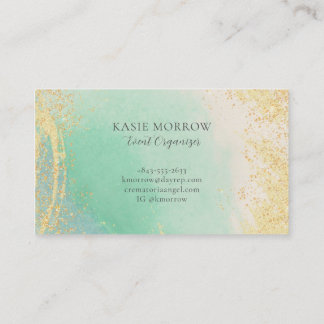 Elegant Teal Guld Visitkort