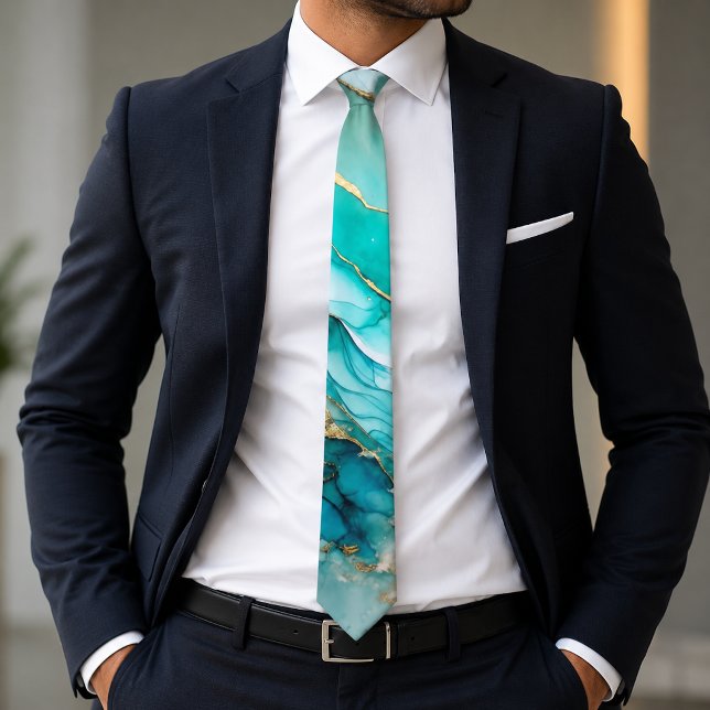 Elegant Teal Guldmarmor Slips (Skapare uppladdad)