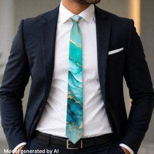 Elegant Teal Guldmarmor Slips
