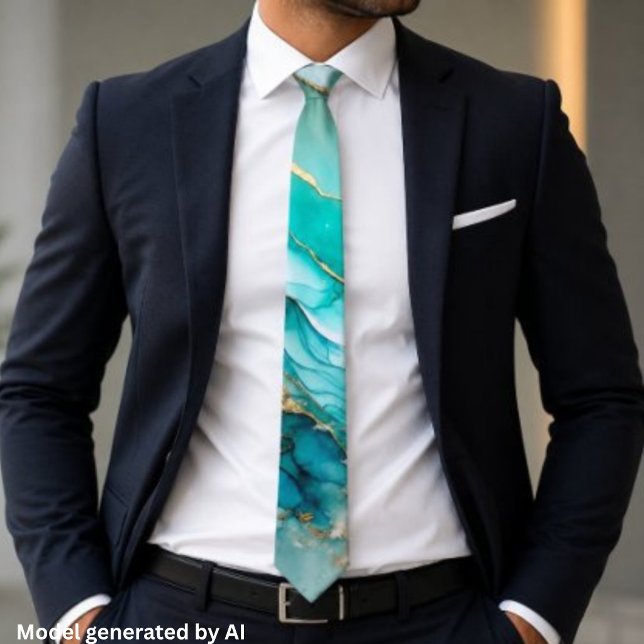 Elegant Teal Guldmarmor Slips (Skapare uppladdad)
