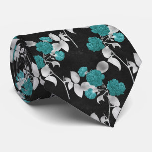 elegant teal-halsen vid mönster i ro, uppåtgående slips