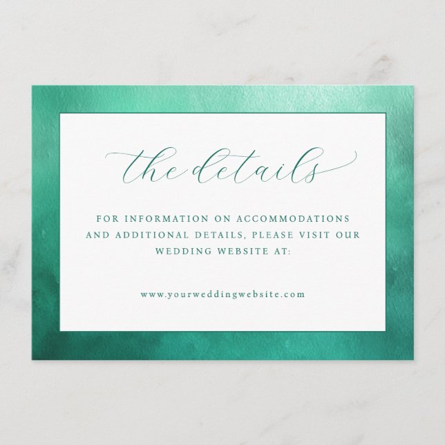 Elegant Teal Minimalist Border Tilläggskort (Framsida)