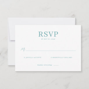 Elegant Teal Minimalist RSVP OSA Kort