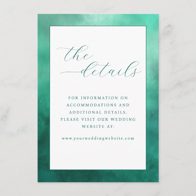 Elegant Teal Minimalistiska Detaljer Tilläggskort (Framsida)