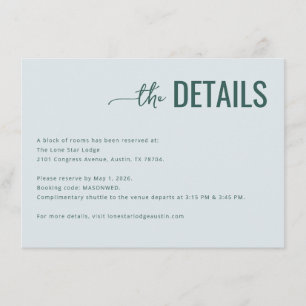 Elegant Teal Minimalistiska Detaljer Tilläggskort