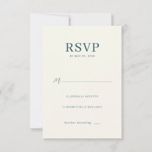Elegant Teal Minimalistiskt RSVP OSA Kort