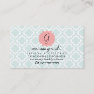 Elegant Teal Moroccan Quatrefoil Personlig Busi Visitkort