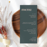 Elegant Teal och  Art Deco Tall Middag Meny<br><div class="desc">Minimalistisk Elegant Art Deco Bröllop Tall Dinner Menu i Teal och</div>