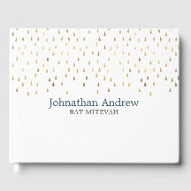 Elegant Teal och Guld Raindrops Pub Mitzvah