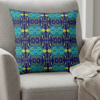 Elegant teal och marinblå kudde