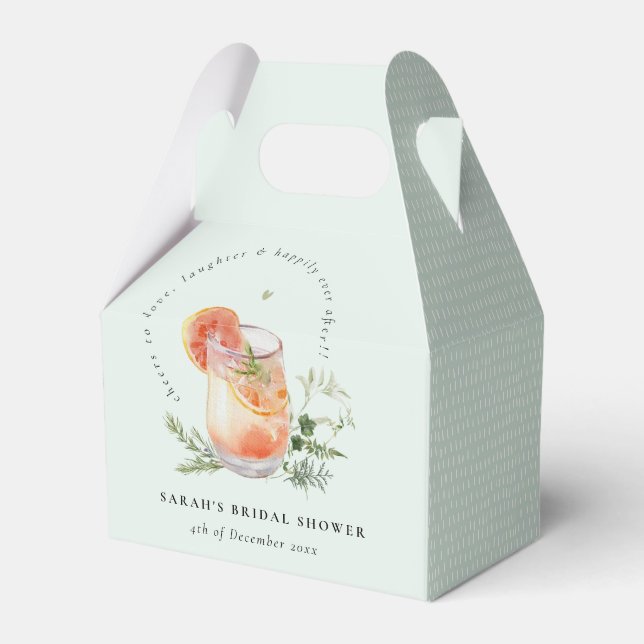 Elegant Teal Orange Grönt Cocktail-Möhippa Presentaskar (Framsidan Sidan)