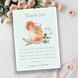 Elegant Teal Orange Grönt Cocktail-Möhippa Tack Kort