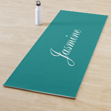 Elegant Teal Personlig Namn Yoga Mat