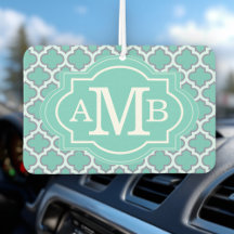 Elegant Teal Quatrefoil Mönster Anpassningsbar Mon
