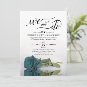 Elegant Teal Ro Vi fortsätter att förnya Bröllop V Inbjudningar