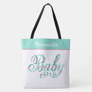 Elegant Teal Rosa Söt Personlig Baby Tygkasse