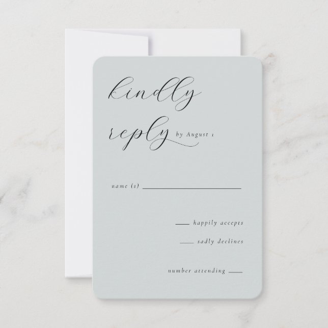 Elegant Teal RSVP Card OSA Kort (Framsida)