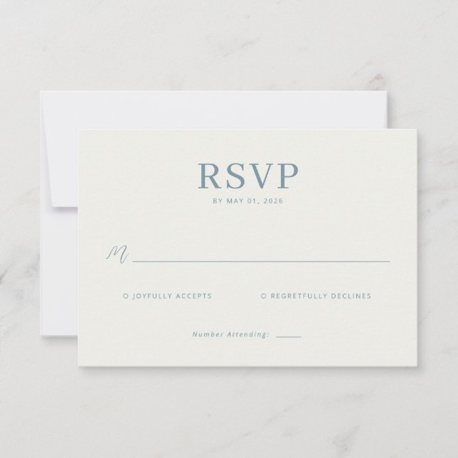 Elegant Teal RSVP Card OSA Kort (Framsida)