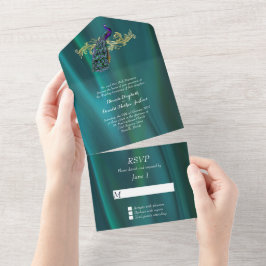 Elegant Teal Satin och Peacock