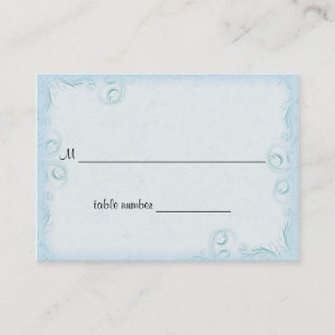 Elegant Teal Scrollwork Bröllop Bord Placecard Placeringskort
