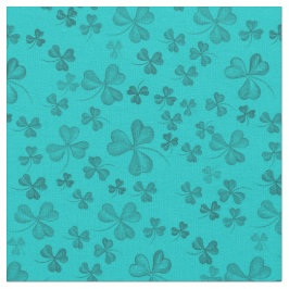 Elegant Teal Shamrock Mönster Cute & Söt Klöver Tyg