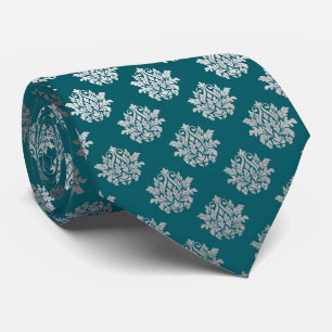 elegant teal silver mönster slips
