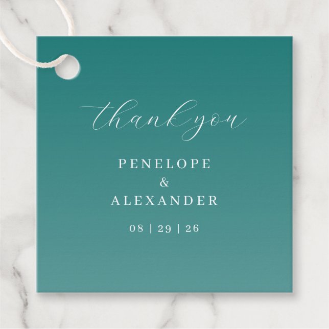 Elegant Teal Thank You Card Gåvor Etiketter (Framsida)