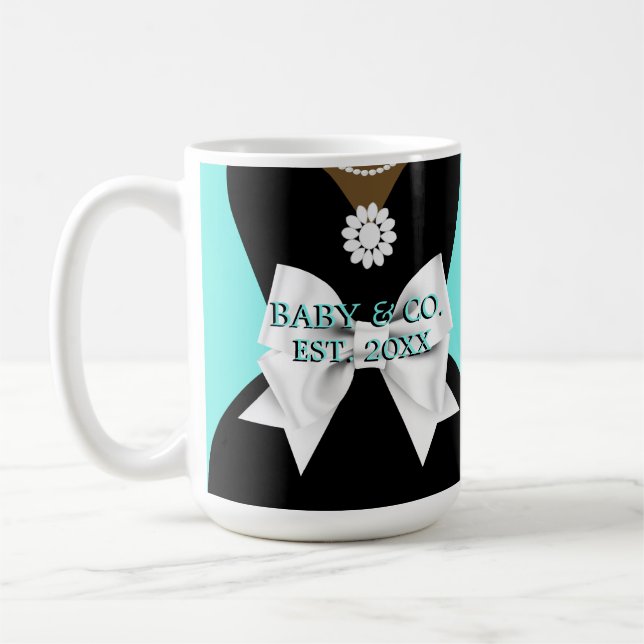Elegant Teal Tiffany Ethnic Gravid Mamma to be Kaffemugg (Vänster)