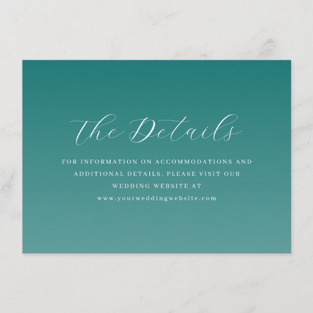 Elegant Teal Typographic Tilläggskort (Framsida)