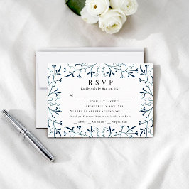 Elegant Teal-virvlar Svarsbrevskort Inbjudningar