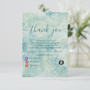 Elegant Teal Watercolor Tack Kort