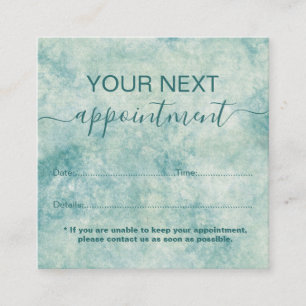 Elegant Teal Watercolor Tidsbeställning Kort