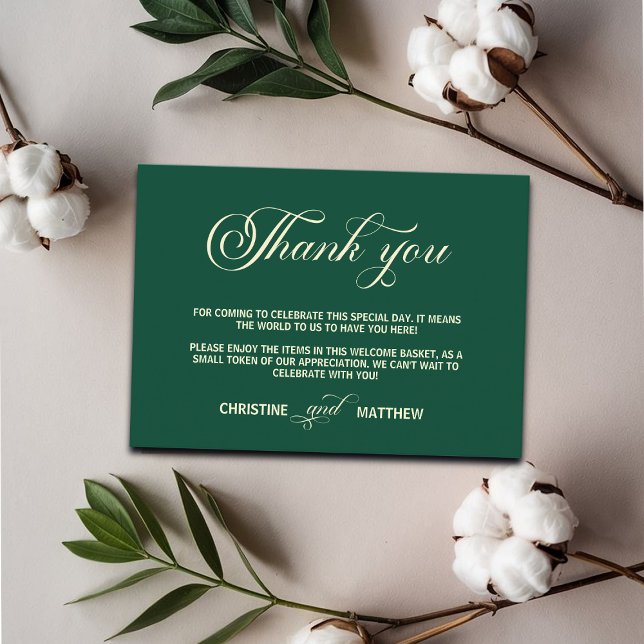 Elegant Teal Welcome Gift Bag Basket Place Card Tilläggskort (Skapare uppladdad)