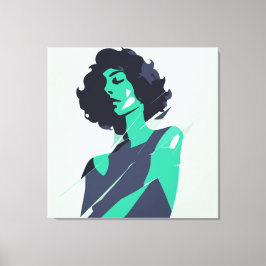 Elegant Teal Woman Art Canvastryck
