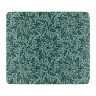 Elegant tealblommig mönster med bladmandala
