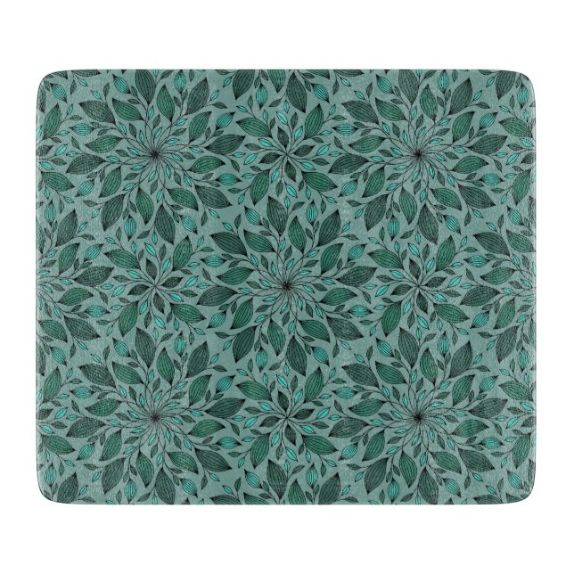 Elegant tealblommig mönster med bladmandala  (Framsidan)